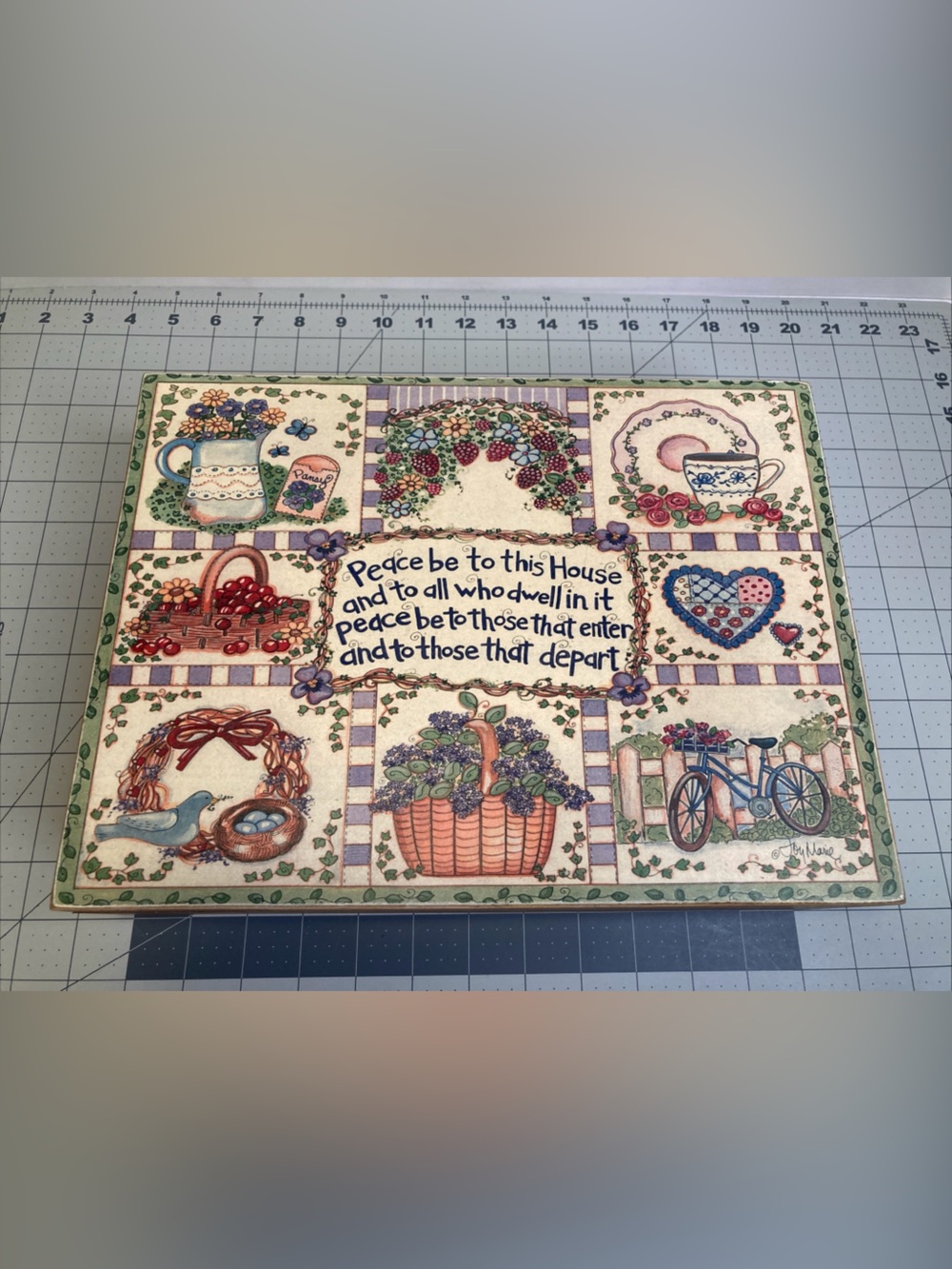 Family Creations Missouri Ozarks Wooden Box Handmade USA 12 x 9" Cottagecore